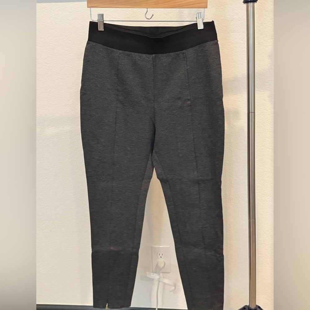 Banana Republic XL Ponte Ankle Pants | Charcoal Gray | Zip Hem | Pull-On